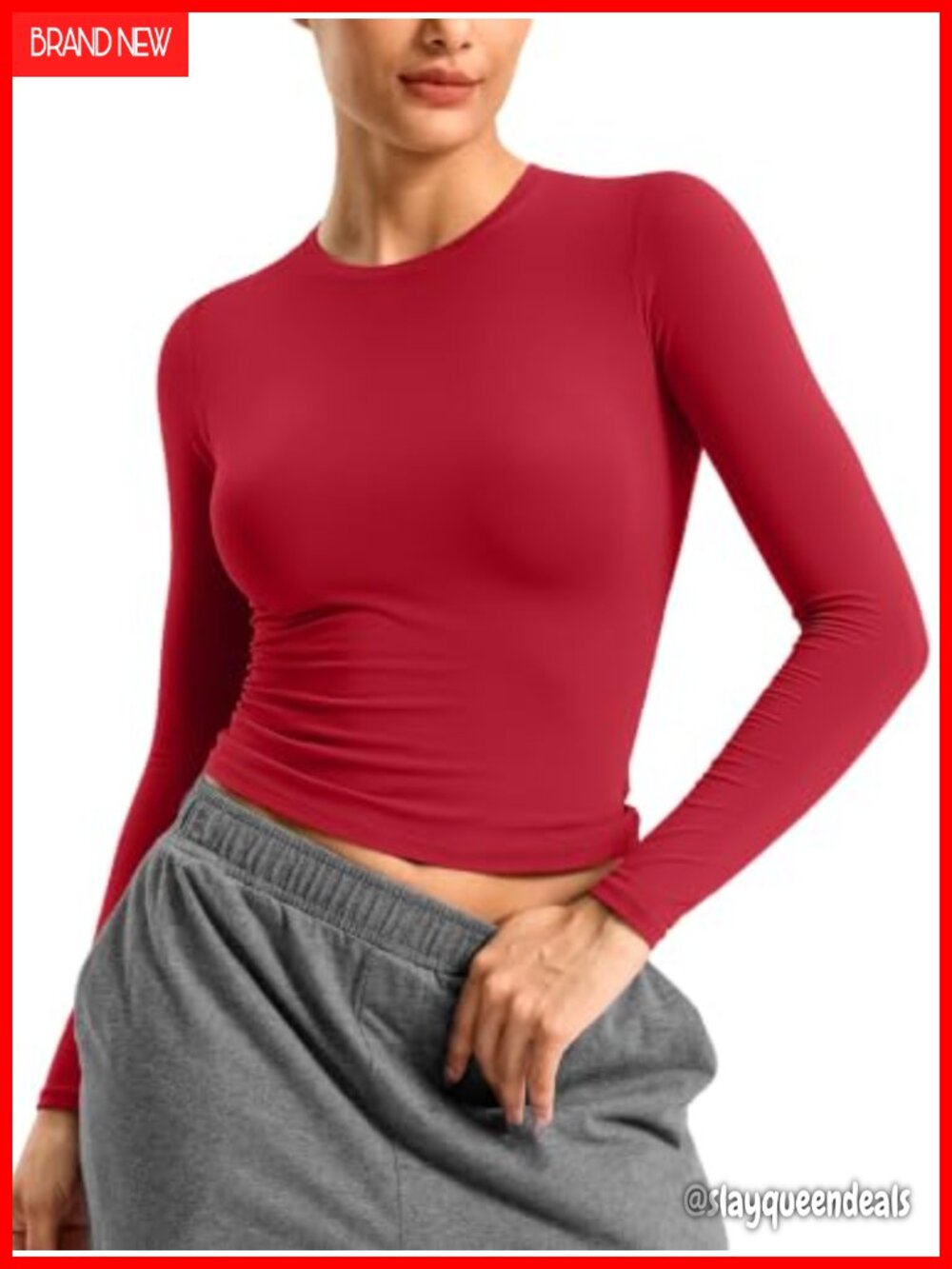 Lightweight Long Sleeve Workout Top Fitted Athletic Shirt Yoga Gym Running